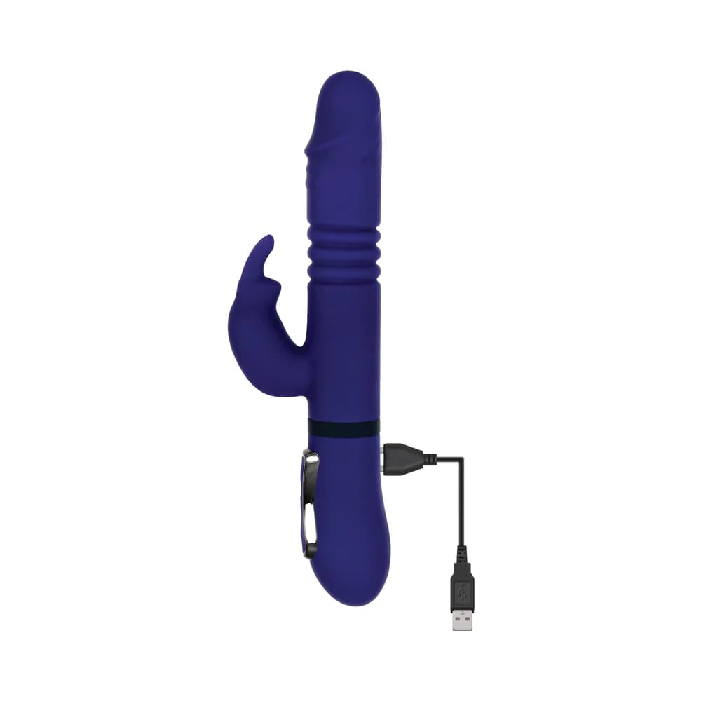 Gender X All In One Rechargeable Thrusting Rotating Silicone Rabbit Vibrator Purple thumbnail