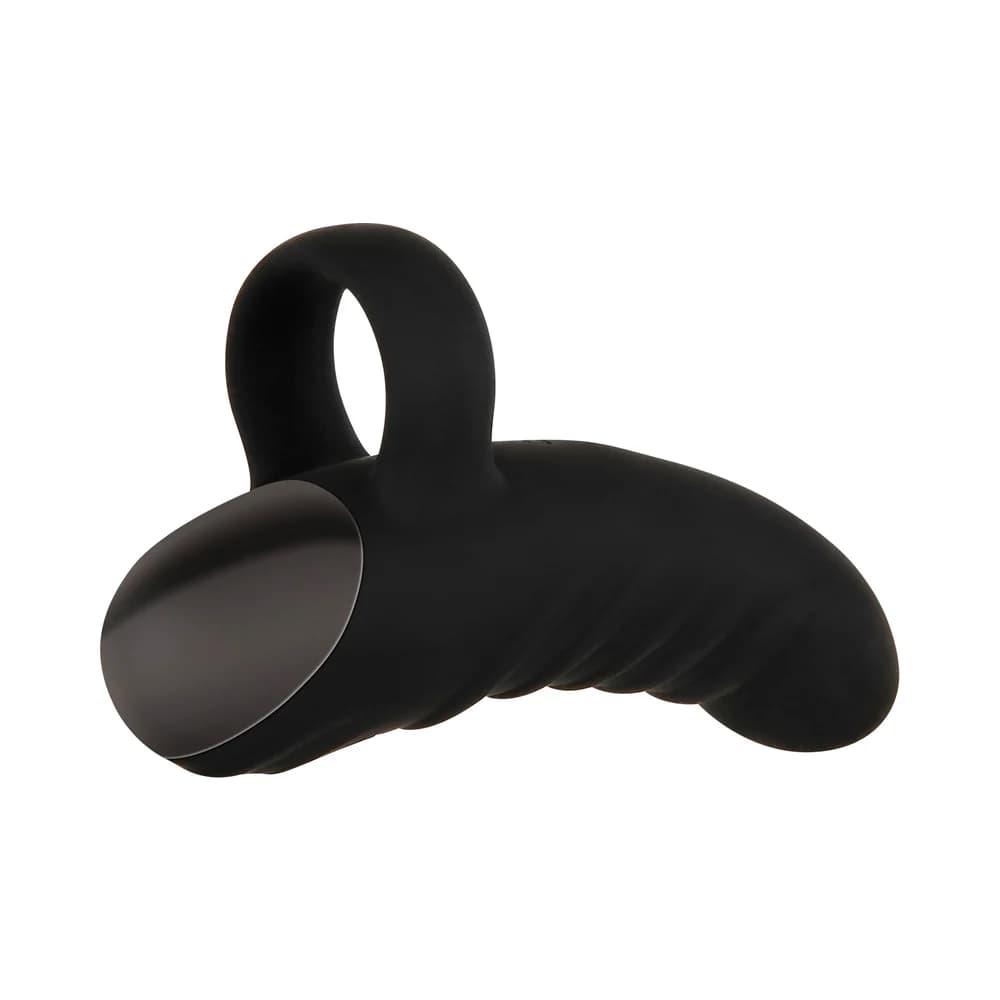Evolved Hooked On You Rechargeable Silicone Finger Vibrator Black thumbnail