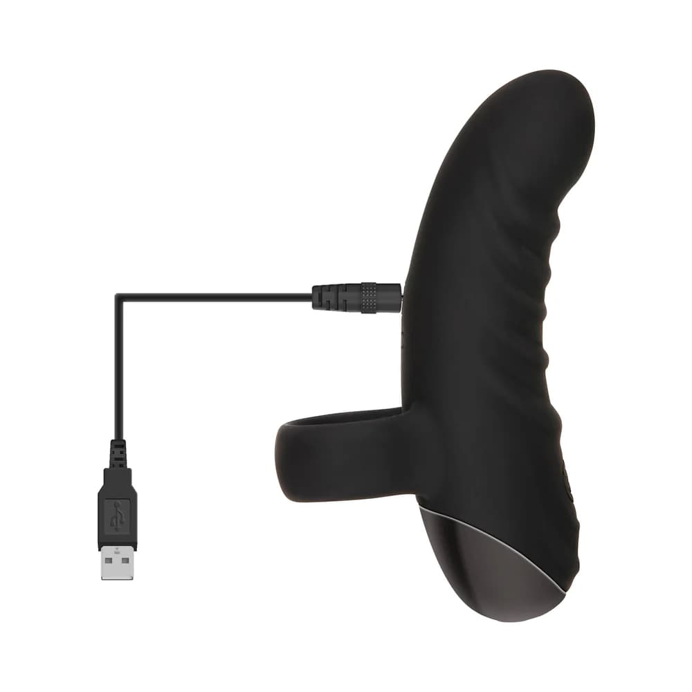 Evolved Hooked On You Rechargeable Silicone Finger Vibrator Black thumbnail 10