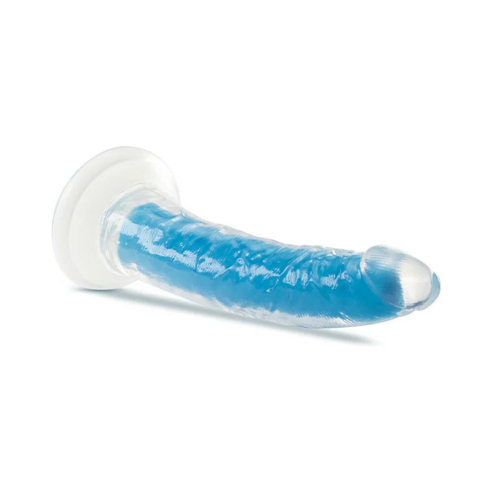 Neo Elite Glow in the Dark Prysm 7 in. Silicone Dual Density Dildo Neon Blue thumbnail
