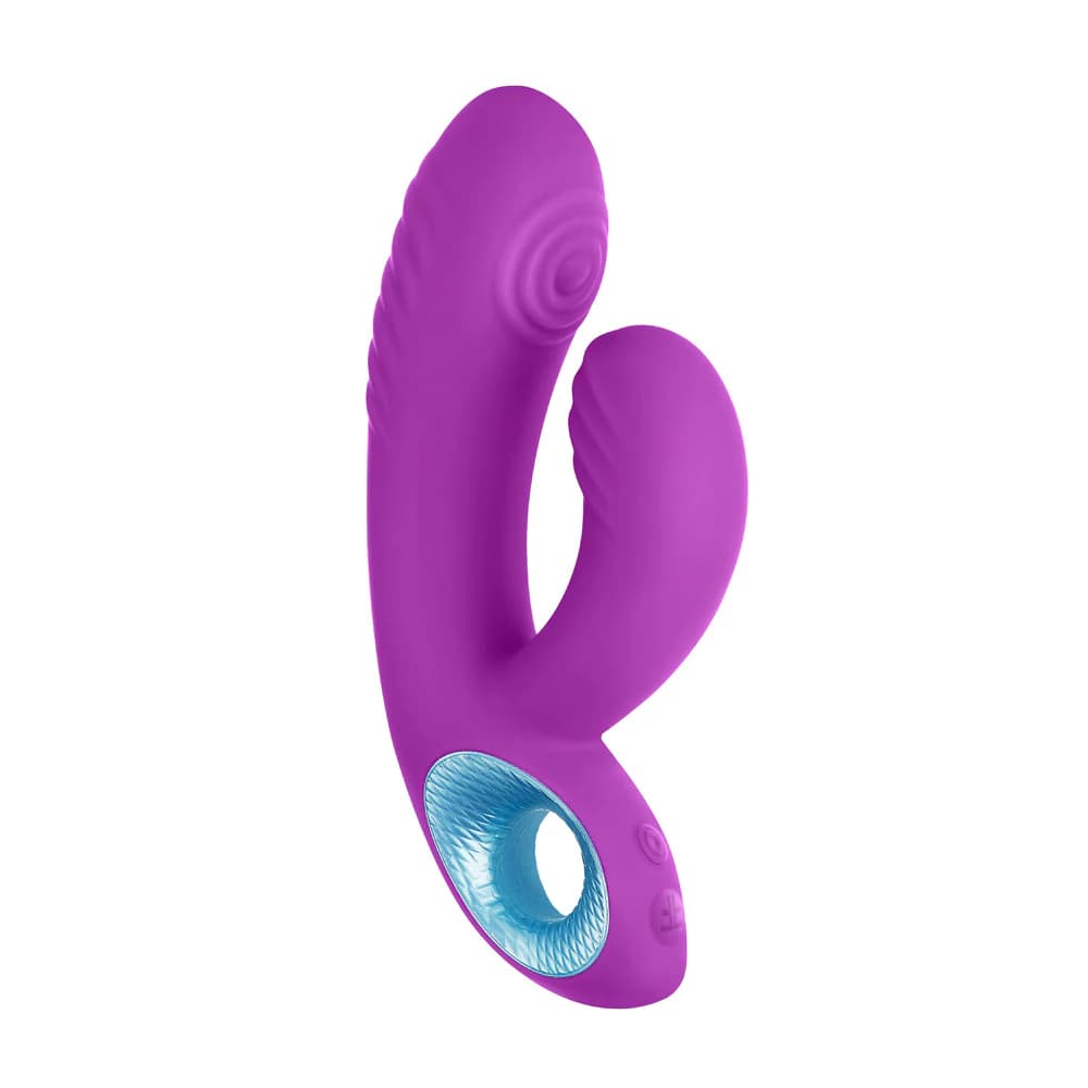 FemmeFunn Cora Rechargeable Silicone Thumping Dual Stimulation Vibrator Purple thumbnail