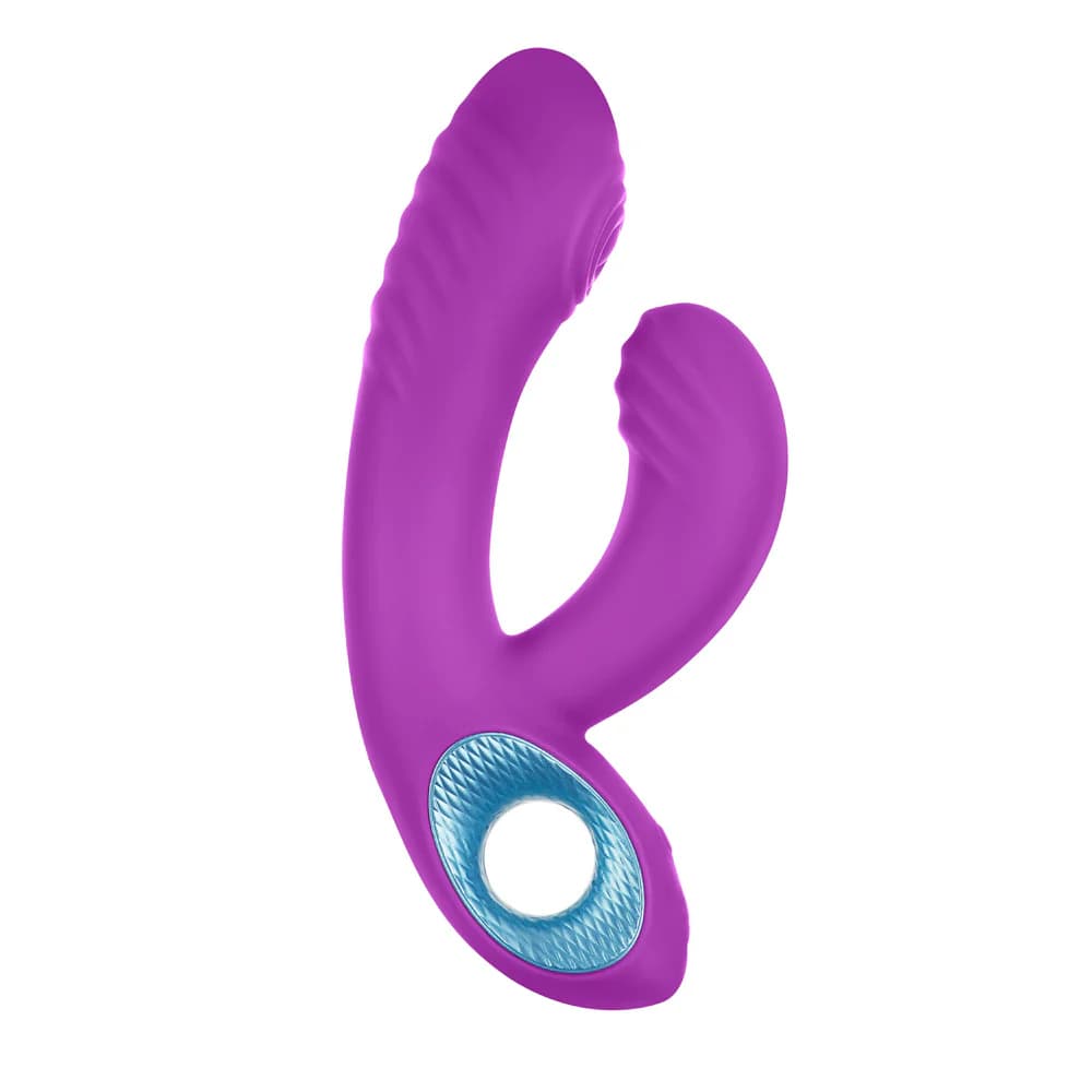 FemmeFunn Cora Rechargeable Silicone Thumping Dual Stimulation Vibrator Purple thumbnail