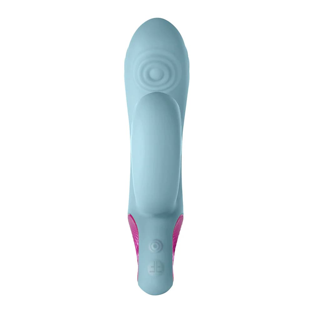 FemmeFunn Cora Rechargeable Silicone Thumping Dual Stimulation Vibrator Light Blue thumbnail