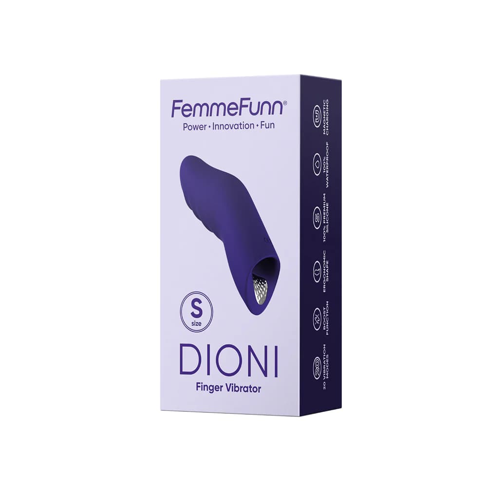 FemmeFunn Dioni Rechargeable Silicone Finger Vibrator Small Dark Purple thumbnail