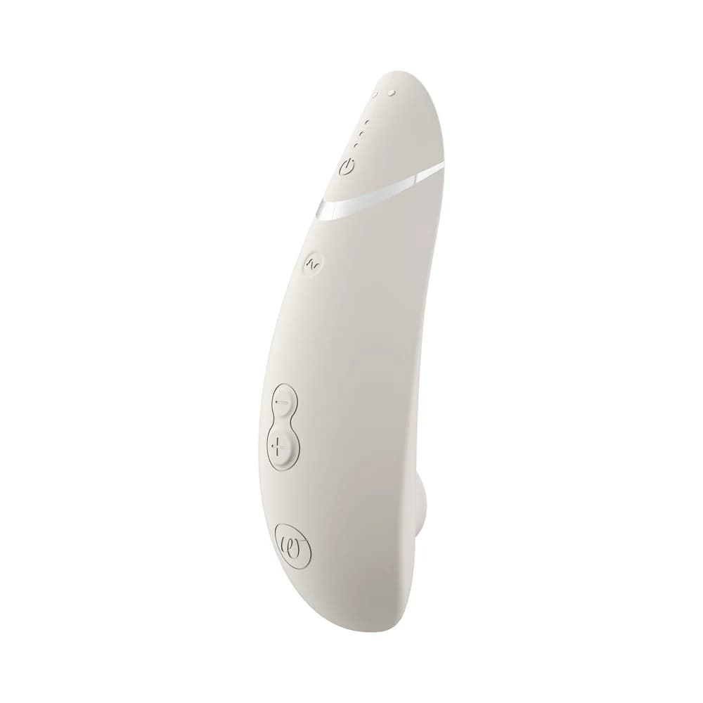 Womanizer Premium 2 Rechargeable Silicone Luxurious Pleasure Air Clitoral Stimulator Warm Gray thumbnail