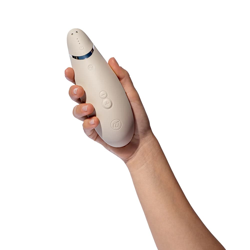 Womanizer Premium 2 Rechargeable Silicone Luxurious Pleasure Air Clitoral Stimulator Warm Gray thumbnail 7