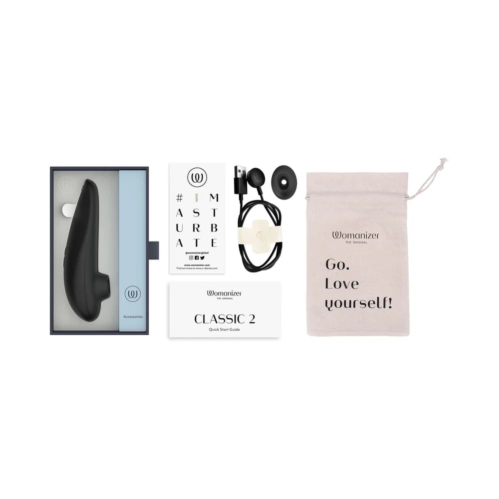 Womanizer Classic 2 Rechargeable Silicone Pleasure Air Clitoral Stimulator Black thumbnail 8