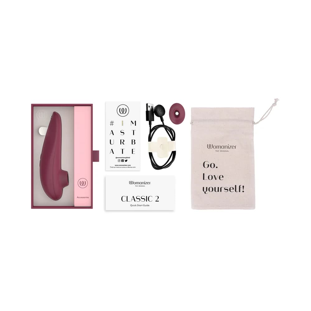 Womanizer Classic 2 Rechargeable Silicone Pleasure Air Clitoral Stimulator Bordeaux thumbnail 8