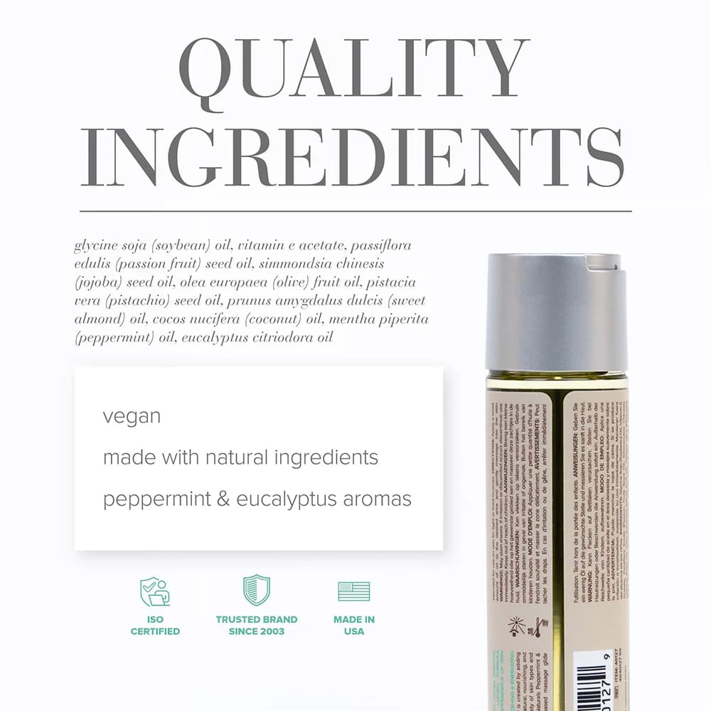 JO Naturals Massage Oil Peppermint & Eucalyptus 4 oz. thumbnail