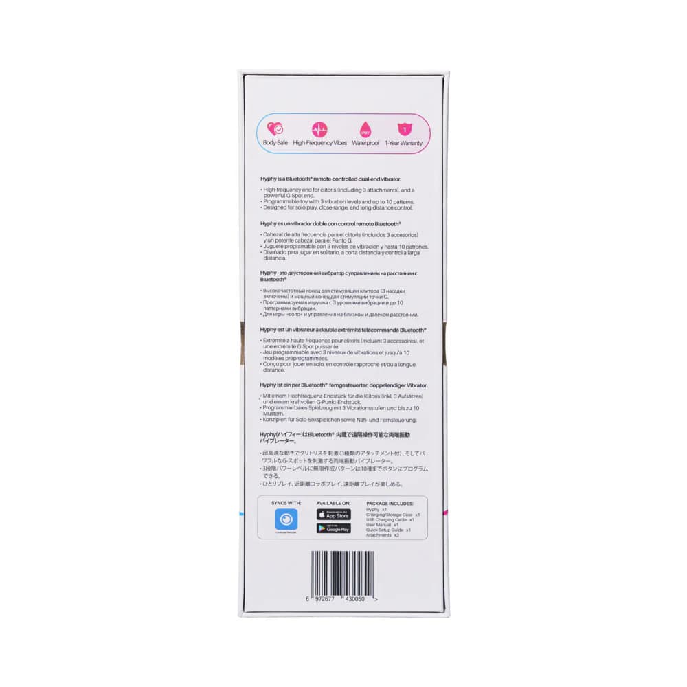 Lovense Hyphy Bluetooth Remote-Controlled Dual-End Vibrator Clitoral and G-Spot Stimulator thumbnail 9