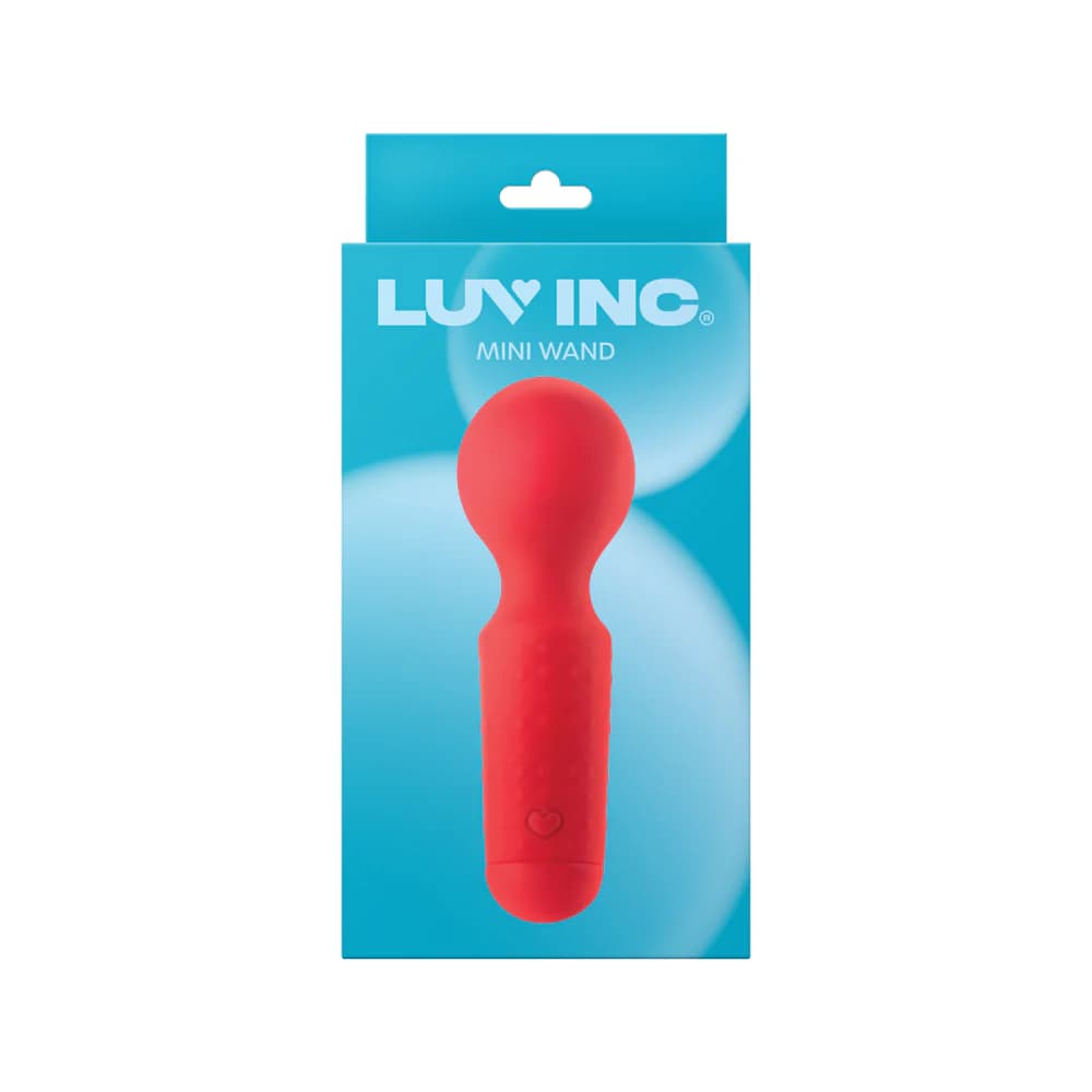 Luv Inc Mw65 Mini Wand Rechargeable Flexible Silicone Vibrator Red thumbnail