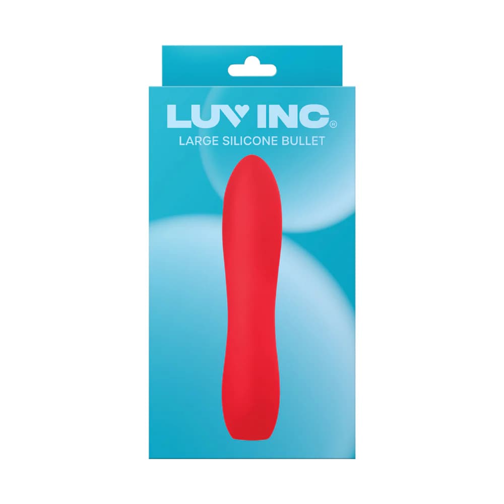 Luv Inc Lb72 Large Silicone Bullet Rechargeable Vibrator Red thumbnail