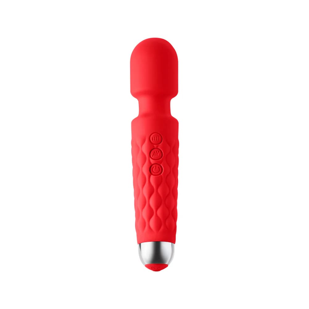 Luv Inc Lw96 Large Wand Rechargeable Flexible Silicone Vibrator Red thumbnail