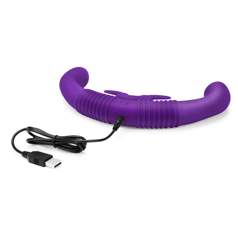Together Couples Toy Remote-Controlled Dual Ended Rabbit Vibrator Purple thumbnail 8
