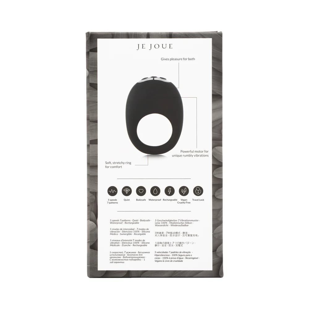 Je Joue Mio Rechargeable Vibrating Silicone Cock Ring Black thumbnail 9