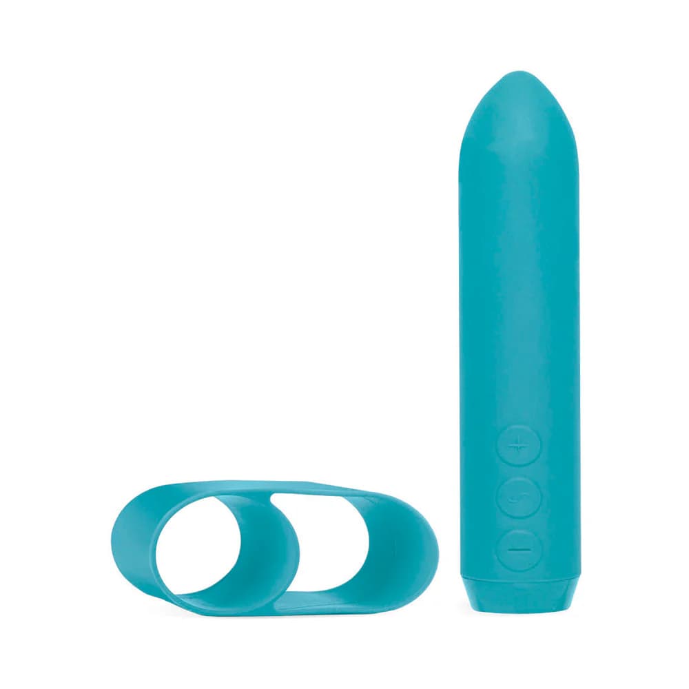 Je Joue Classic Bullet Vibrator Rechargeable Silicone with Finger Sleeve Teal thumbnail