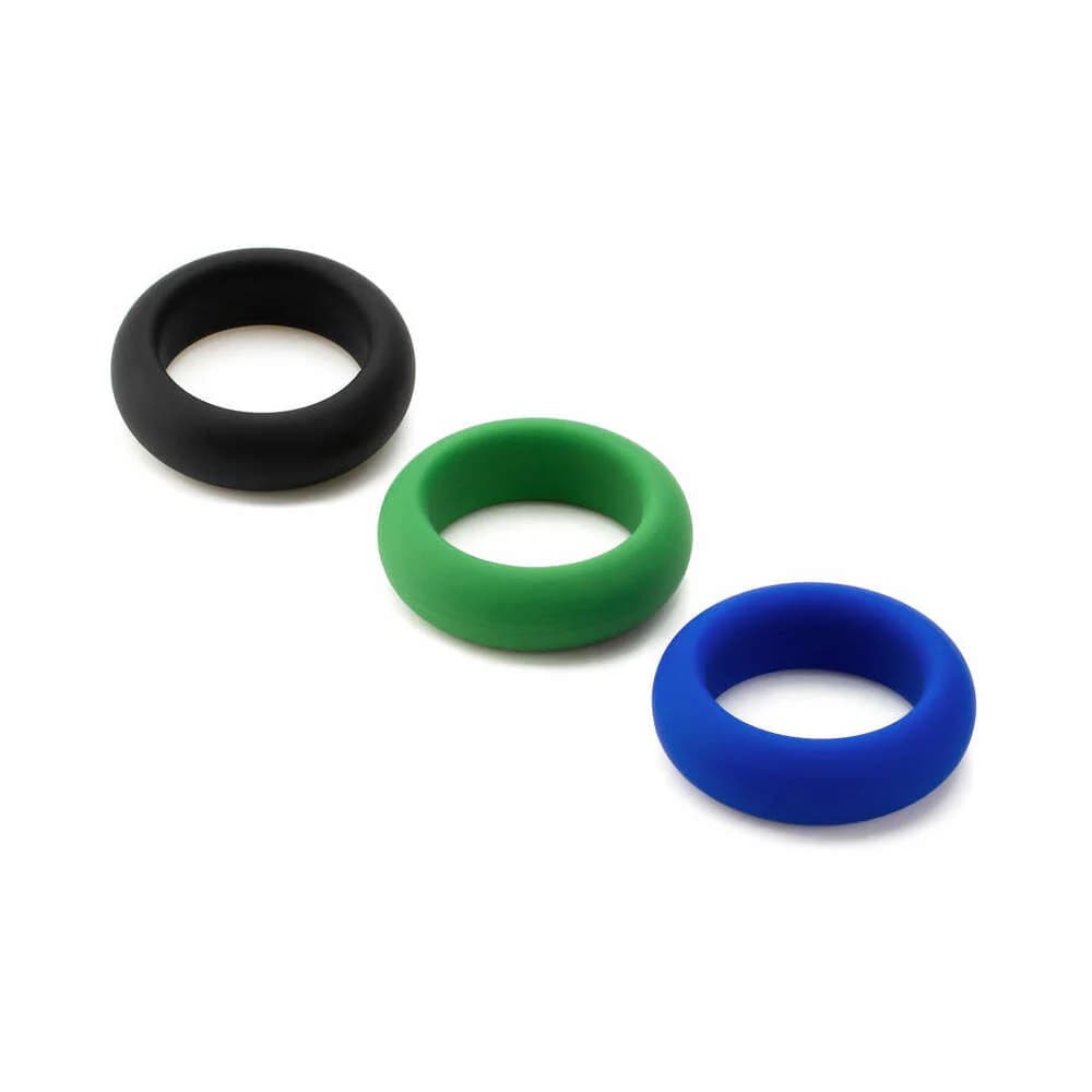 Je Joue Silicone Cock Ring 3-Piece Set Black/Green/Blue thumbnail