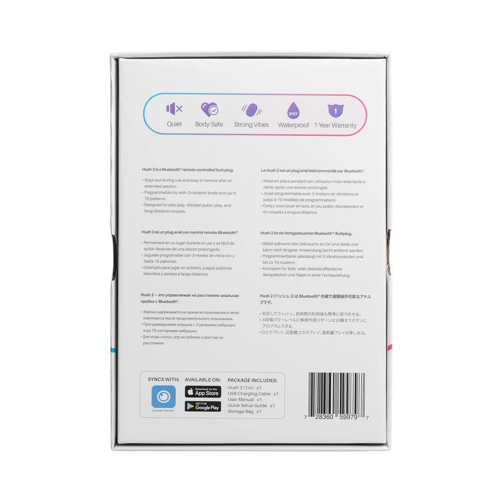 Lovense Hush 2 Bluetooth Remote-Controlled Vibrating Butt Plug XS 1 in. thumbnail 8