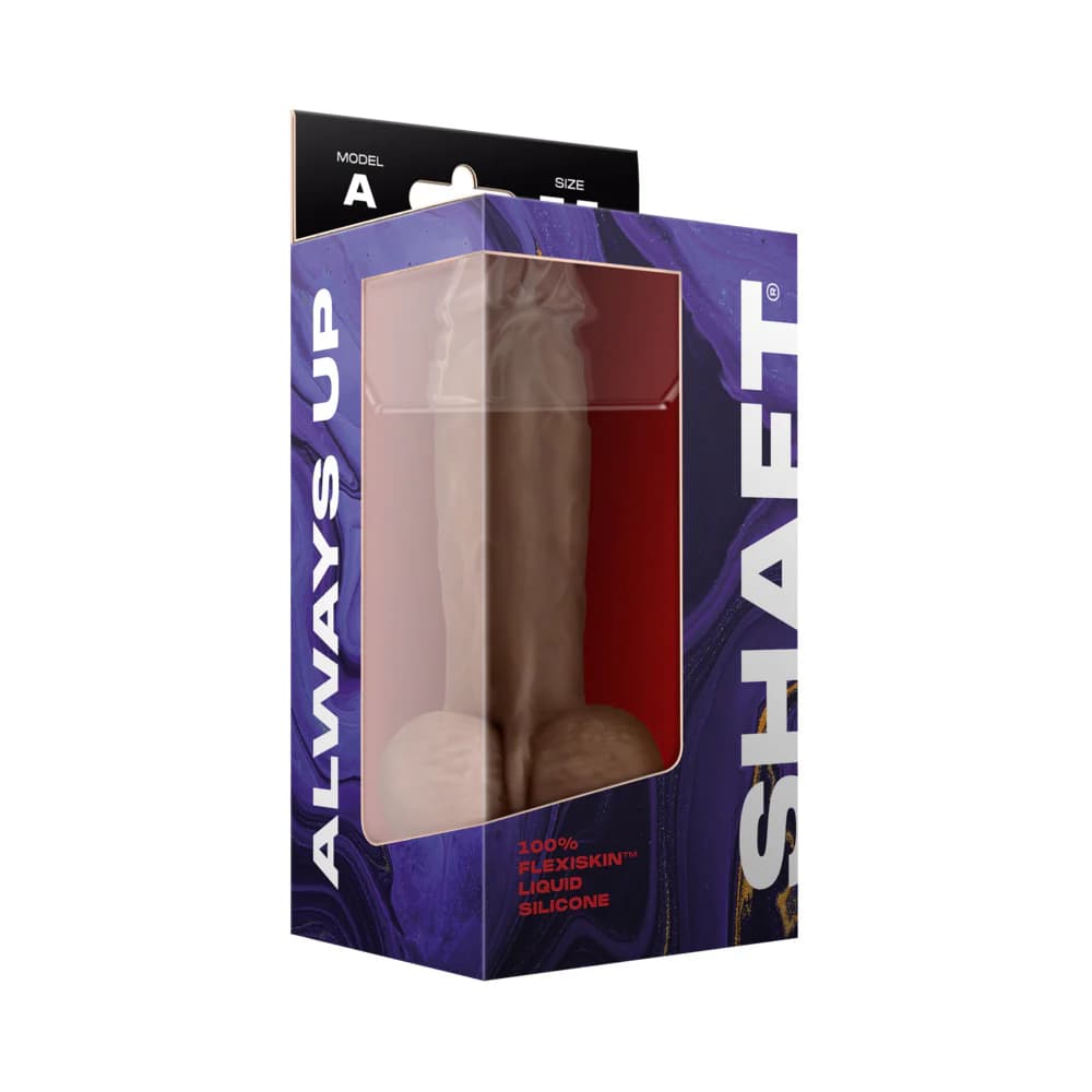 Shaft Model A: 7.5 in. Dual Density Silicone Dildo with Balls Oak thumbnail