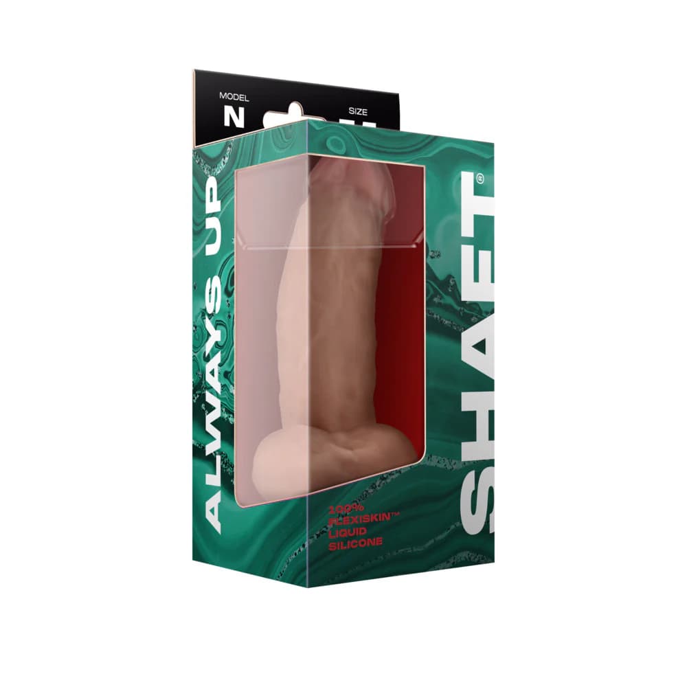 Shaft Model N: 7.5 in. Dual Density Silicone Dildo with Balls Pine thumbnail