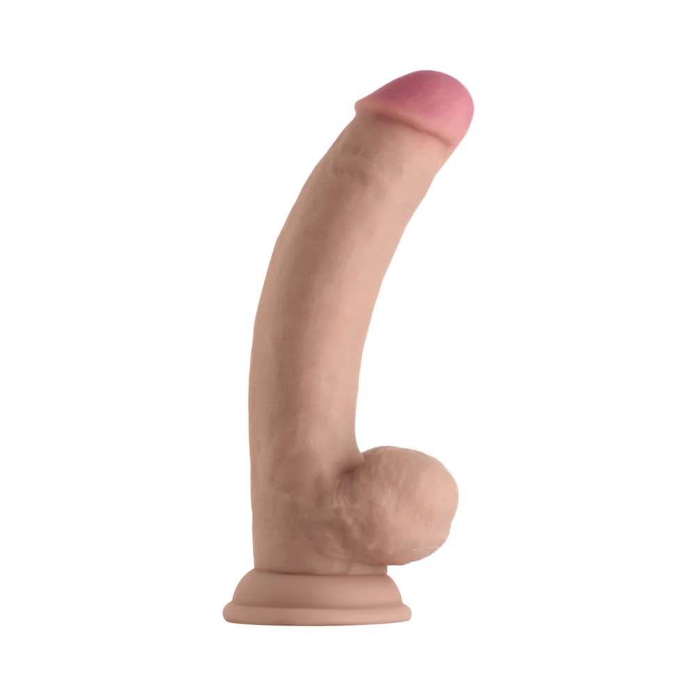 Shaft Model C: 8.5 in. Dual Density Silicone Dildo with Balls Pine thumbnail
