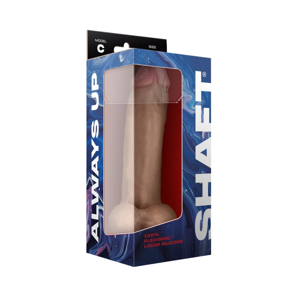Shaft Model C: 9.5 in. Dual Density Silicone Dildo with Balls Pine thumbnail