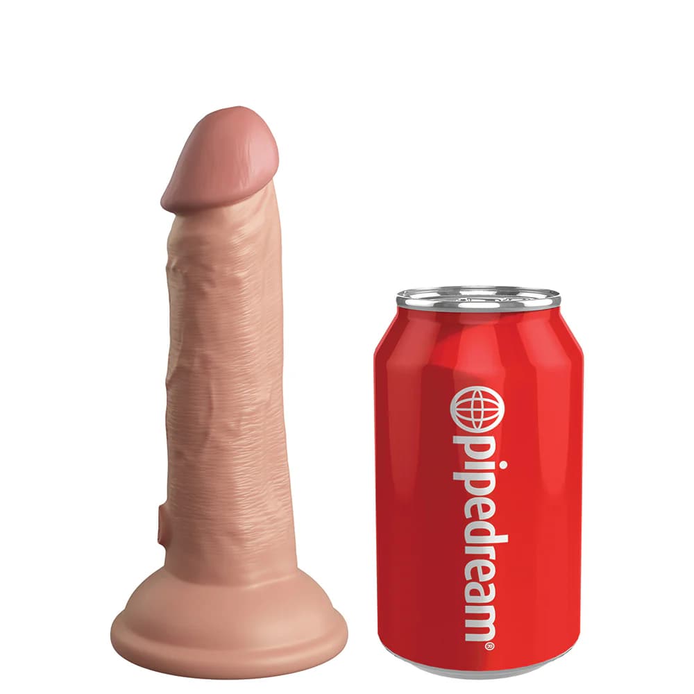 King Cock Elite 6 in. Dual Density Silicone Cock Realistic Dildo With Suction Cup Beige thumbnail 6