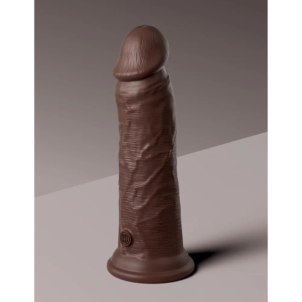 King Cock Elite 8 in. Dual Density Silicone Cock Realistic Dildo With Suction Cup Brown thumbnail