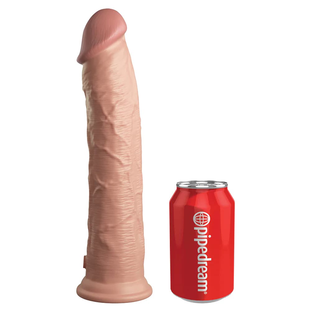 King Cock Elite 11 in. Dual Density Silicone Cock Realistic Dildo With Suction Cup Beige thumbnail 6