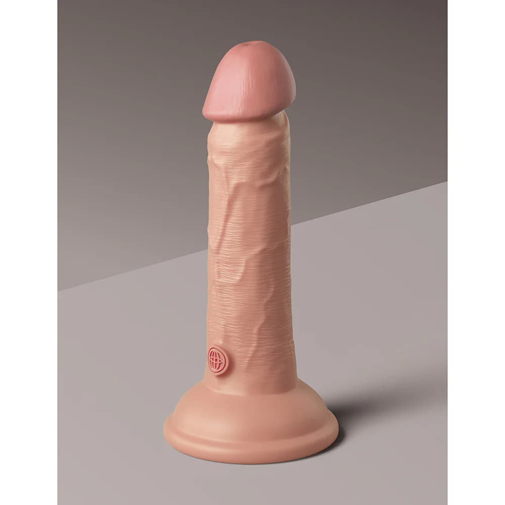 King Cock Elite 6 in. Vibrating Realistic Dildo With Suction Cup Beige thumbnail