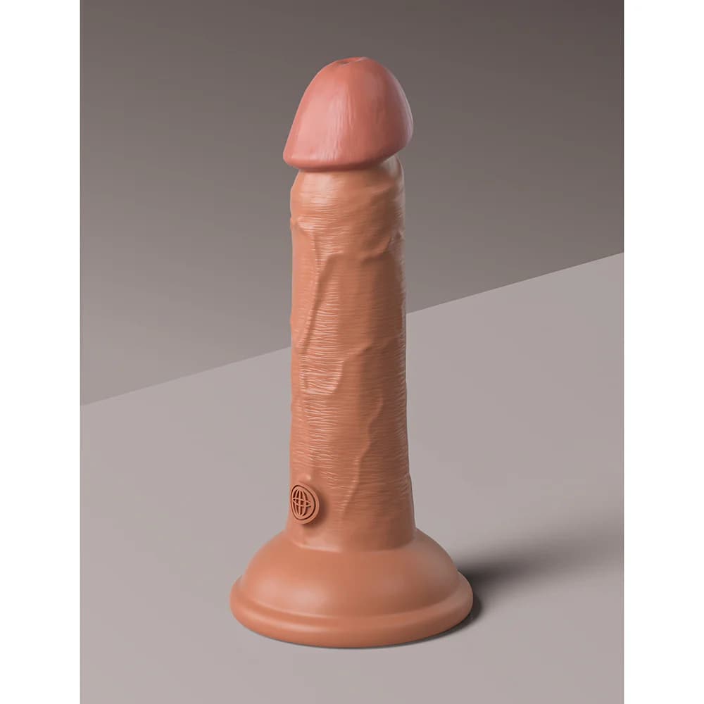 King Cock Elite 6 in. Vibrating Realistic Dildo With Suction Cup Tan thumbnail