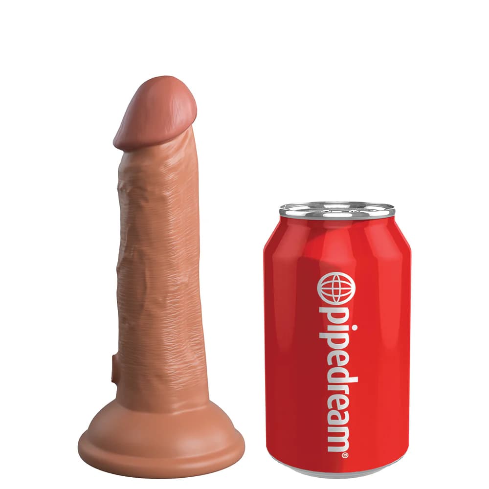 King Cock Elite 6 in. Vibrating Realistic Dildo With Suction Cup Tan thumbnail 6