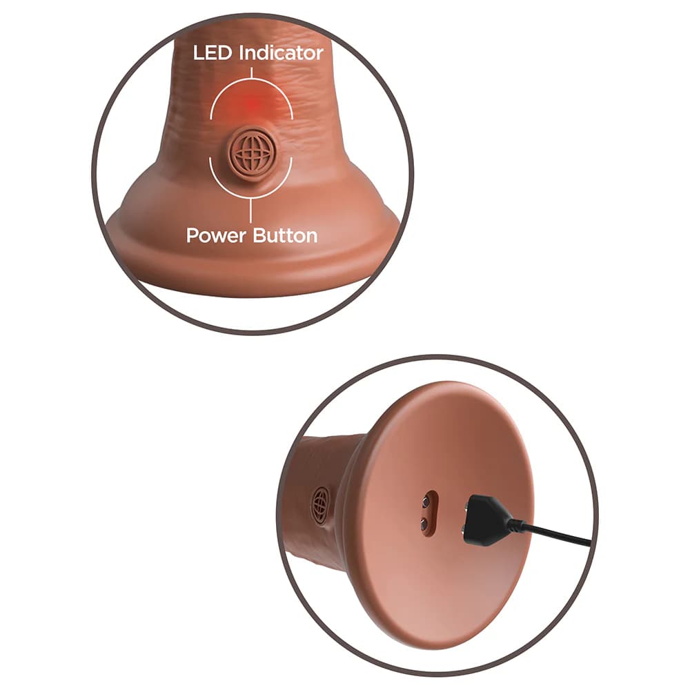 King Cock Elite 6 in. Vibrating Realistic Dildo With Suction Cup Tan thumbnail 8