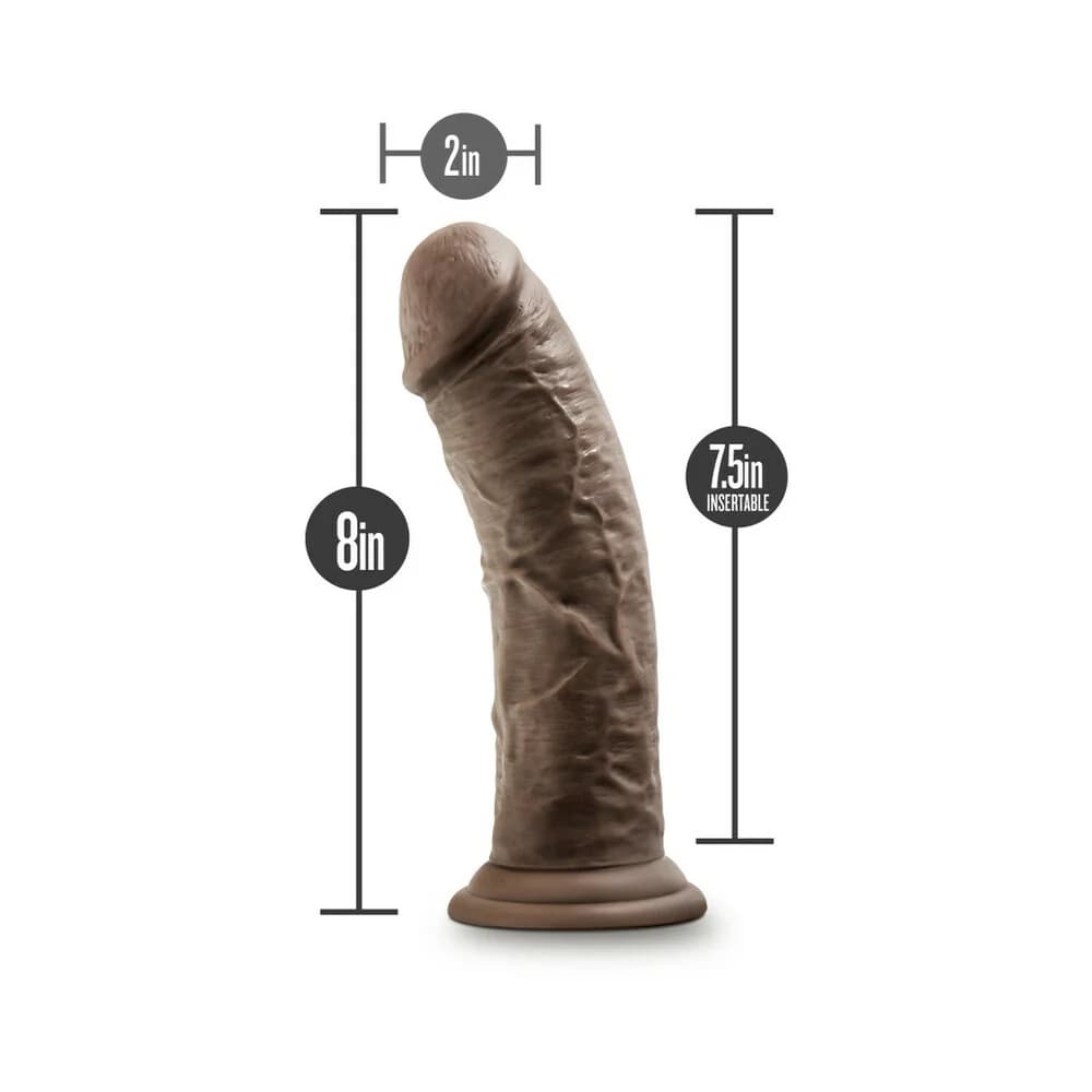 Dr. Skin Glide Realistic 8 in. Self-Lubricating Dildo Brown thumbnail 6