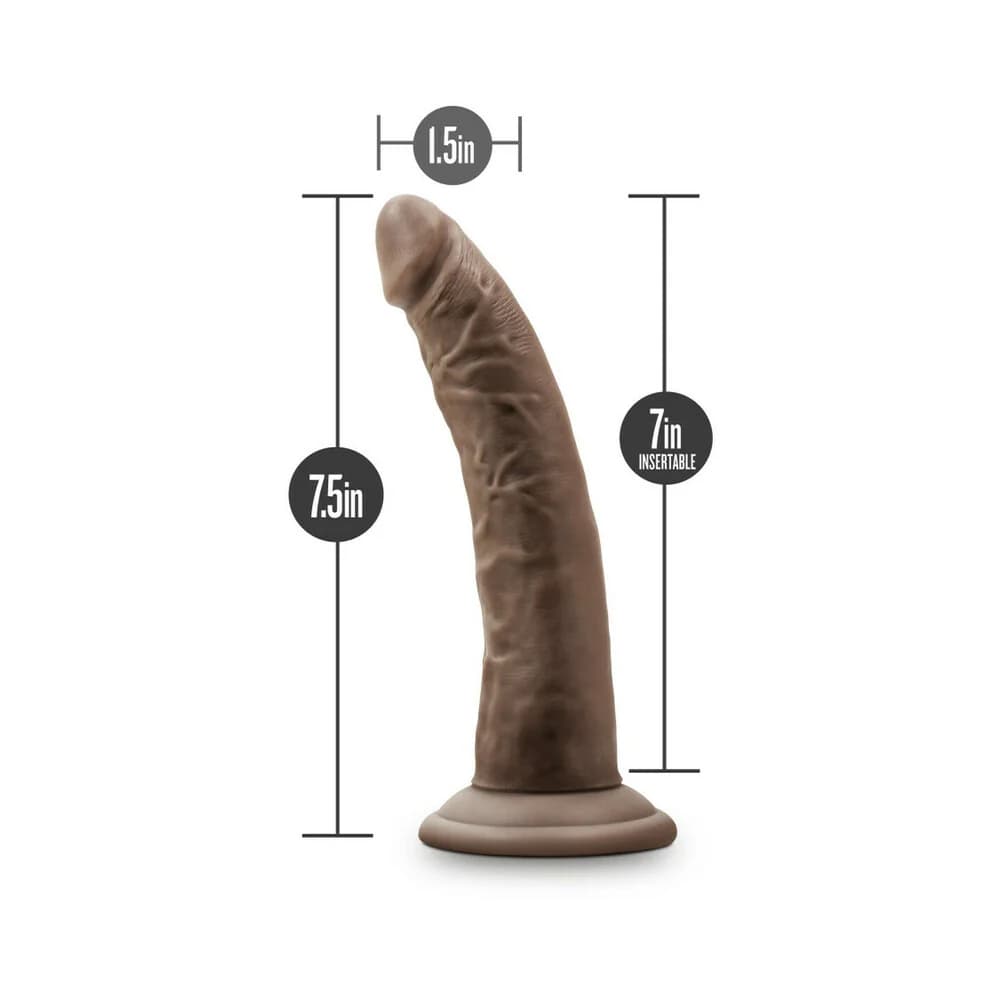 Dr. Skin Glide Realistic 7.5 in. Self-Lubricating Dildo Brown thumbnail 5