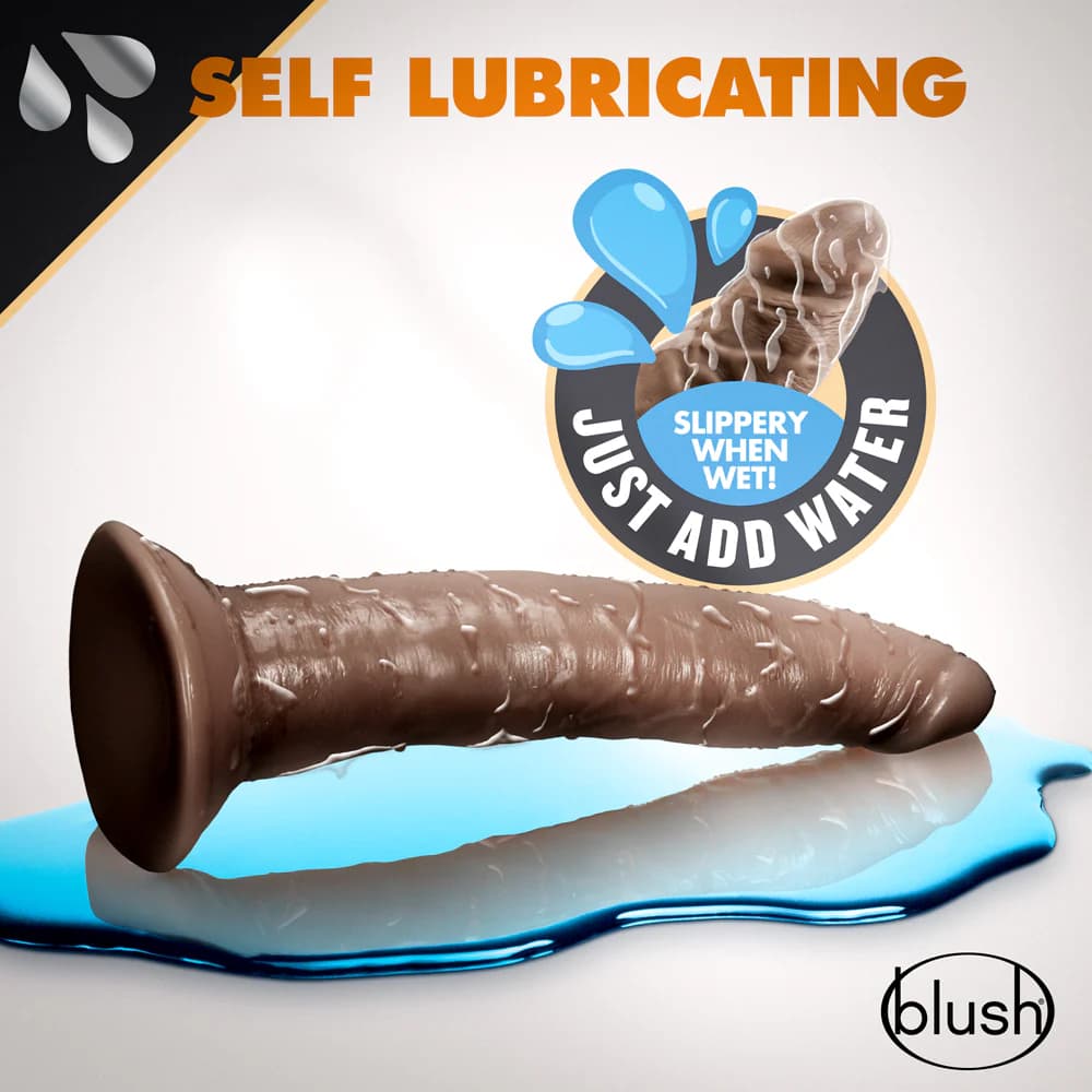 Dr. Skin Glide Realistic 7.5 in. Self-Lubricating Dildo Brown thumbnail 7