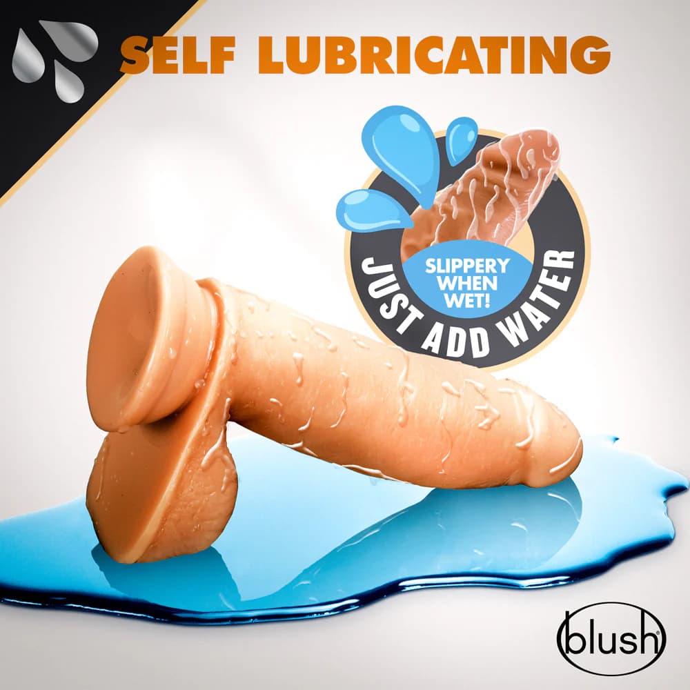 Dr. Skin Glide Realistic 7 in. Self-Lubricating Dildo with Balls Tan thumbnail 10