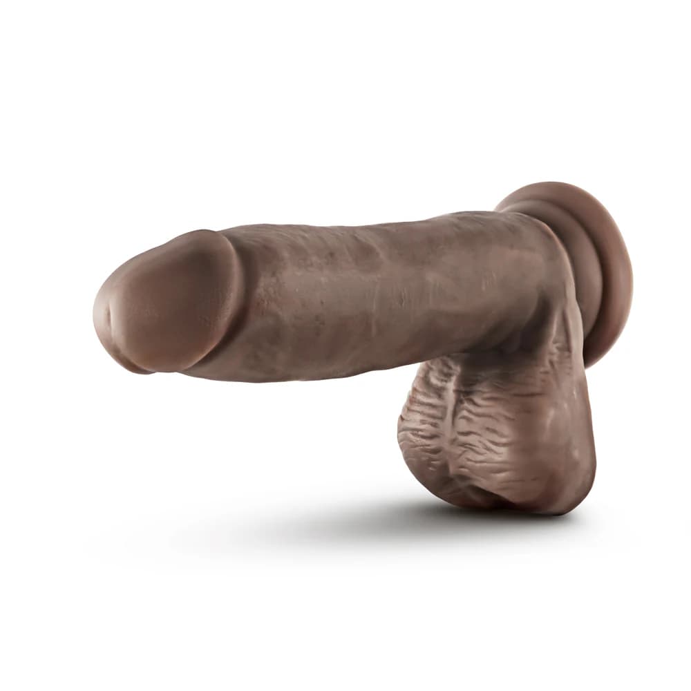 Dr. Skin Glide Realistic 7 in. Self-Lubricating Dildo with Balls Brown thumbnail