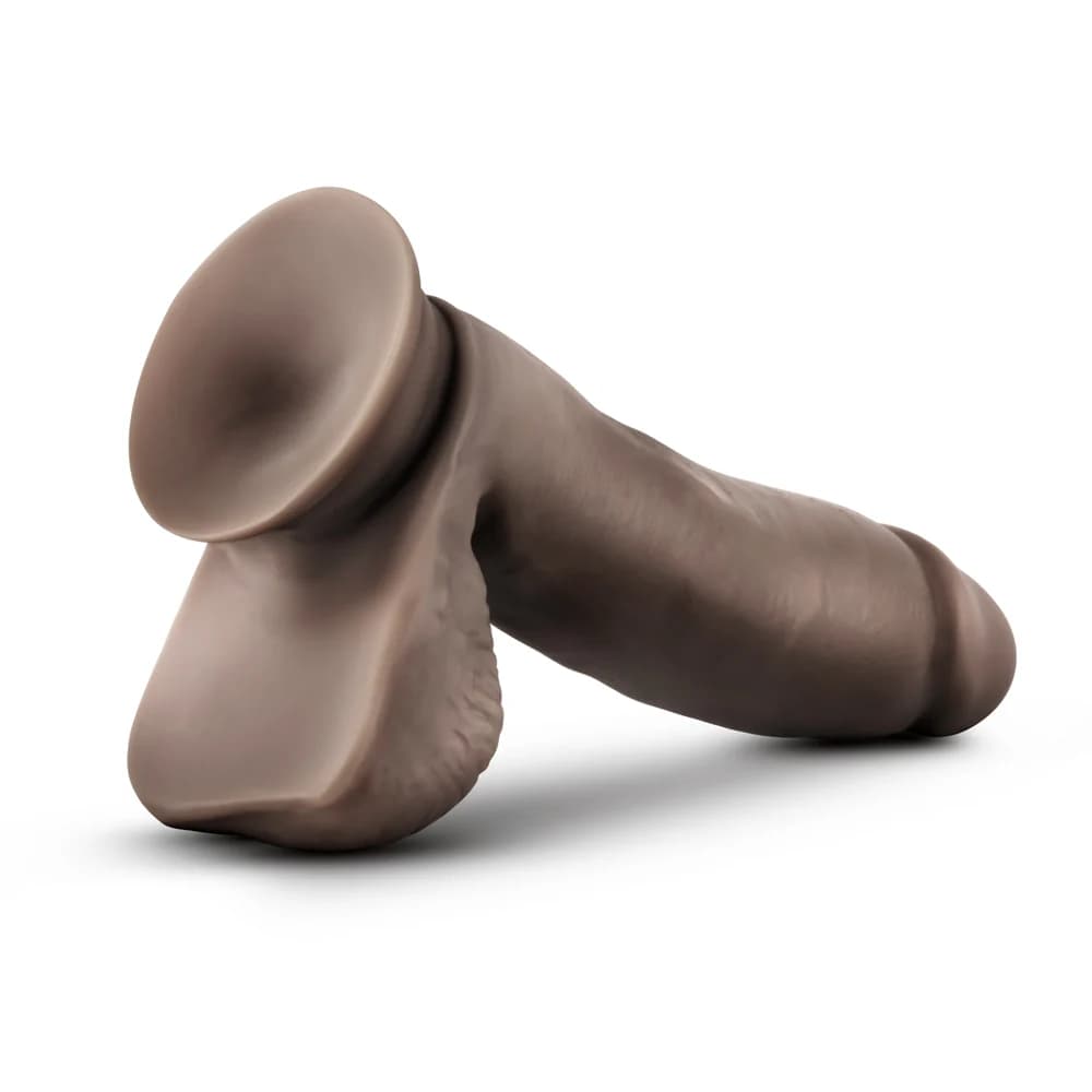 Dr. Skin Glide Realistic 7 in. Self-Lubricating Dildo with Balls Brown thumbnail 5