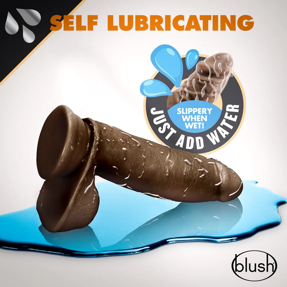 Dr. Skin Glide Realistic 7 in. Self-Lubricating Dildo with Balls Brown thumbnail 10