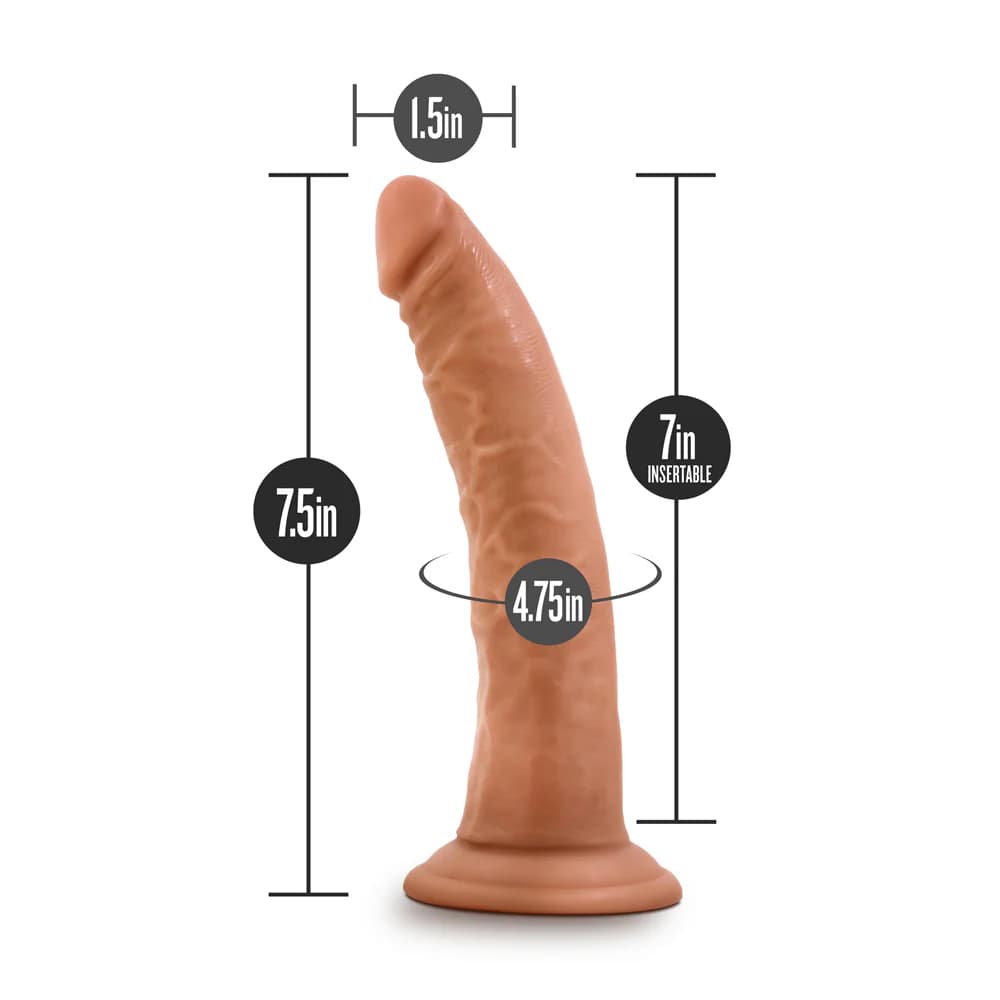 Dr. Skin Glide Realistic 7.5 in. Self-Lubricating Dildo Tan thumbnail 5