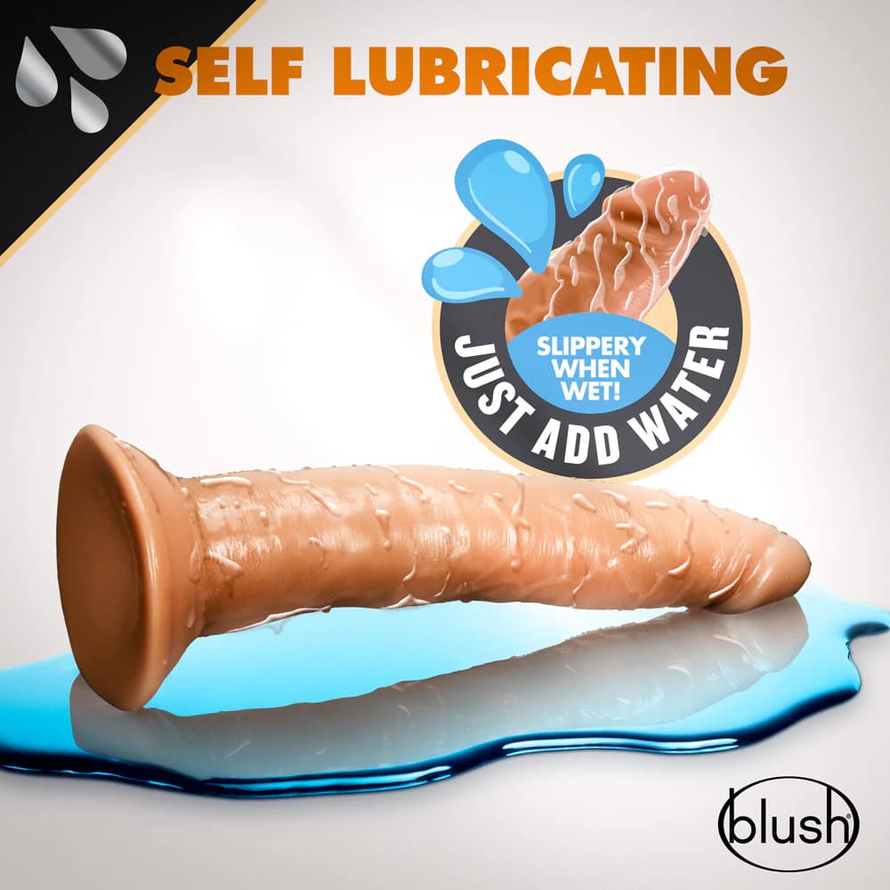 Dr. Skin Glide Realistic 7.5 in. Self-Lubricating Dildo Tan thumbnail 8