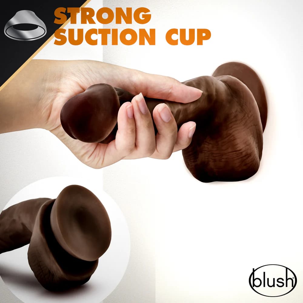 Dr. Skin Glide Realistic 8.5 in. Self-Lubricating Dildo with Balls Brown thumbnail 10