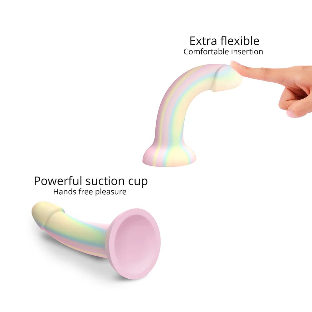 Love to Love Dildolls Fantasia Glow-in-the-Dark 7 in. Silicone Dildo Pastels thumbnail