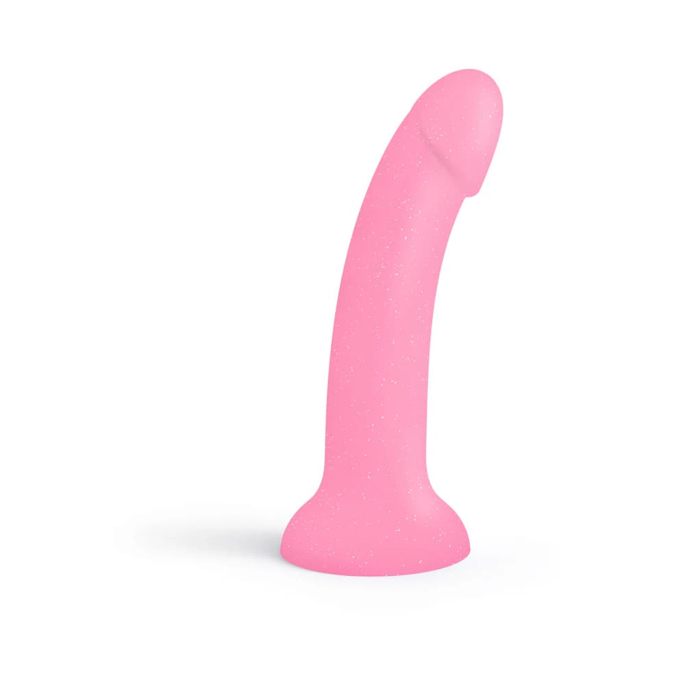 Love to Love Dildolls Glitzy 7 in. Silicone Dildo Pink Glitter thumbnail