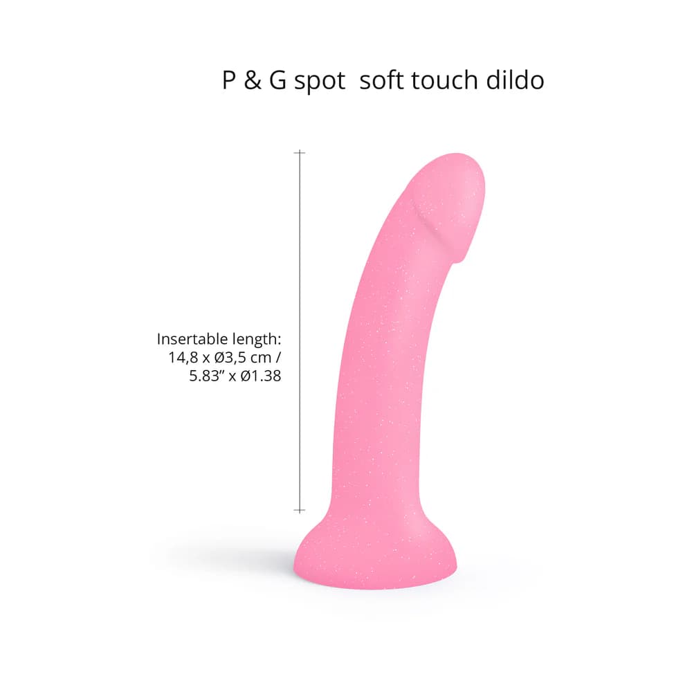 Love to Love Dildolls Glitzy 7 in. Silicone Dildo Pink Glitter thumbnail