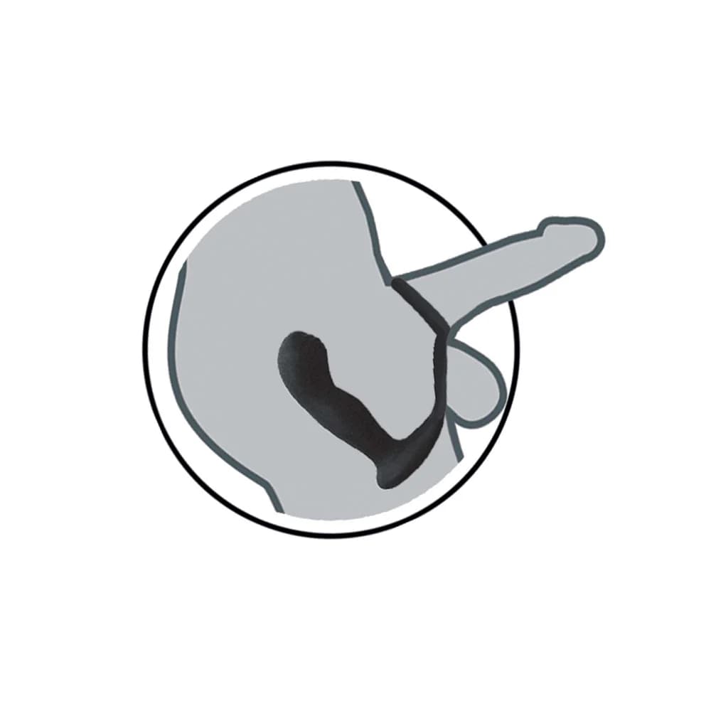 Butts Up Prostate Massager With Scrotum & Cock Ring Black thumbnail