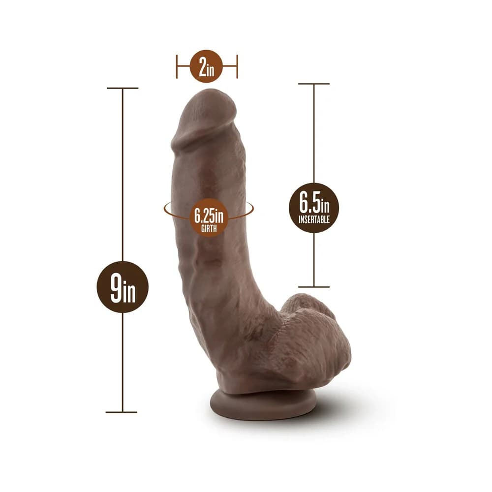 Coverboy The Mechanic Realistic 9 in. Dildo with Balls Brown thumbnail 5