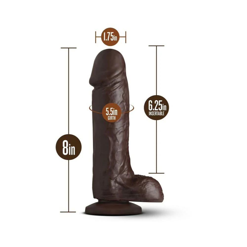 Loverboy The Movie Star Realistic 8 in. Dildo with Balls Brown thumbnail 6