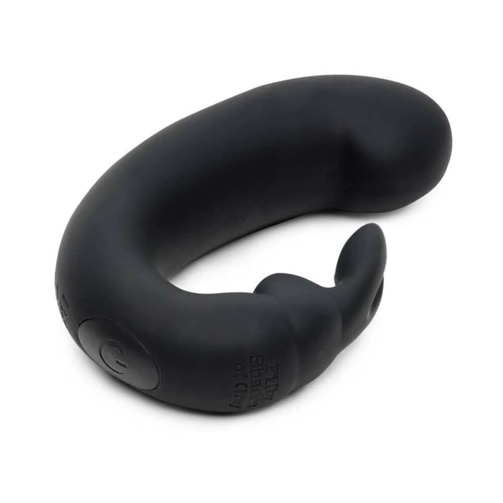 Fifty Shades of Grey Sensation Rechargeable Silicone G-Spot Rabbit Vibrator Black thumbnail